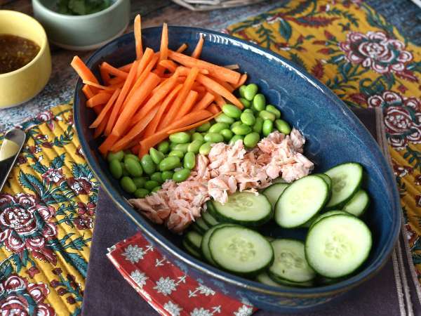 Krokante, pittige zalm krokante rijstsalade! - Voorbereiding stap 6