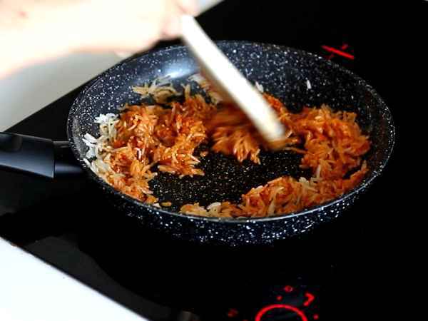 Omelet met krokante rijst en sojabonen, een pittige maaltijd die snel klaar is en geen afval oplevert! - Voorbereiding stap 3