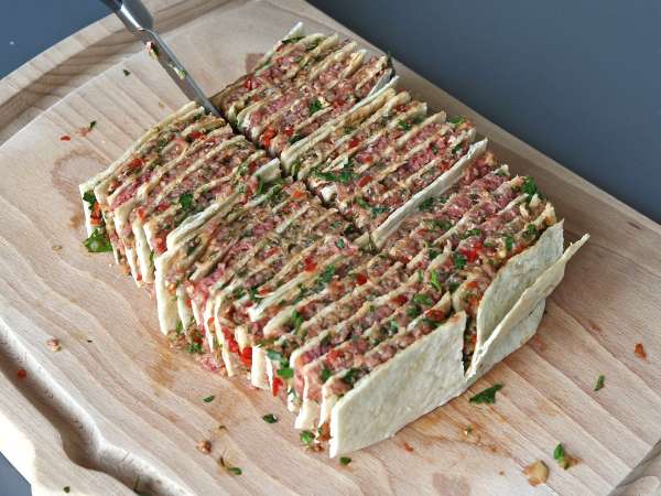 Lavash kebab met tortilla's, de beroemde gemakkelijke ovengebakken kebab! - Voorbereiding stap 8