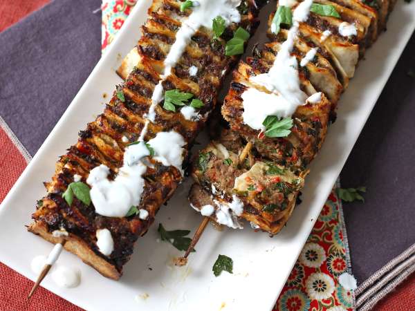 Lavash kebab met tortilla's, de beroemde gemakkelijke ovengebakken kebab! - Voorbereiding stap 12