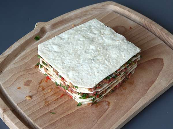 Spiesjes van lavas kebab met tortilla's, gemakkelijk te bakken in de airfryer! - Voorbereiding stap 6