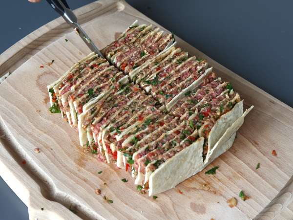 Spiesjes van lavas kebab met tortilla's, gemakkelijk te bakken in de airfryer! - Voorbereiding stap 8