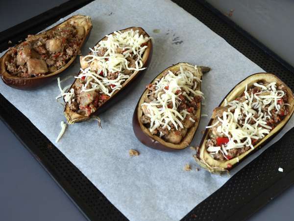 Gevulde aubergines met gegratineerde mozzarella - Voorbereiding stap 7