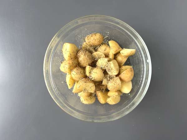 Gepaneerde caprice van de goden met airfryer-aardappeltjes - Voorbereiding stap 1