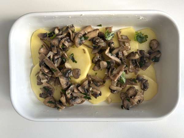 Gratin van aardappelen met champignons - Voorbereiding stap 8