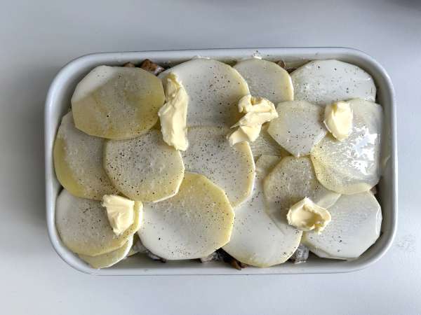 Gratin van aardappelen met champignons - Voorbereiding stap 9