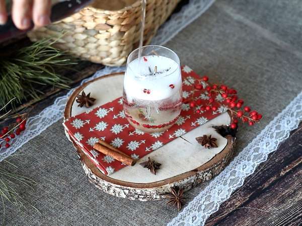 Cocktail met een besneeuwde dennenboom erin - Voorbereiding stap 5