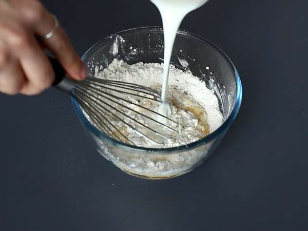 Pannenkoek tagliatelle met chocolade en pinda's! - Voorbereiding stap 1