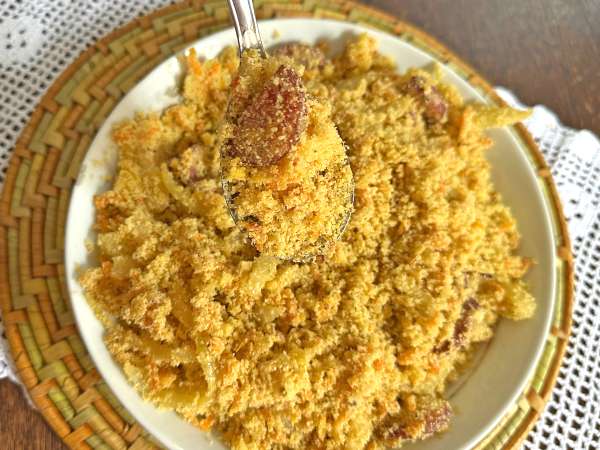 Gouden peperoni farofa met ei en wortel - Voorbereiding stap 4