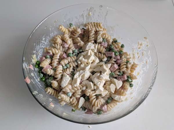 Romig gebakken pasta met erwten en gegratineerde ham - Voorbereiding stap 9