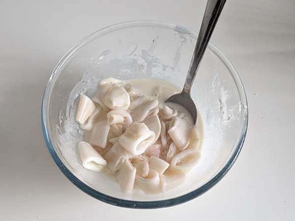 Inktvisringen in luchtfriteuse knapperig en licht - Voorbereiding stap 4