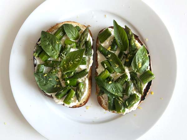 Tartines van asperges, citroen en ricotta basilicum - Voorbereiding stap 6