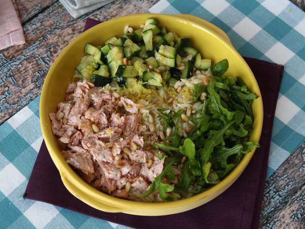 Orzo pastasalade met zalm en courgette - Voorbereiding stap 8