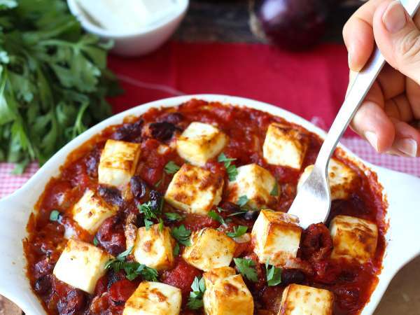 Gestoofde rode bonen met tomaat en geroosterde feta - Voorbereiding stap 4