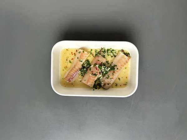 Heilbot uit de Air Fryer met witte wijnsaus, aardappelen en groenten - Voorbereiding stap 6