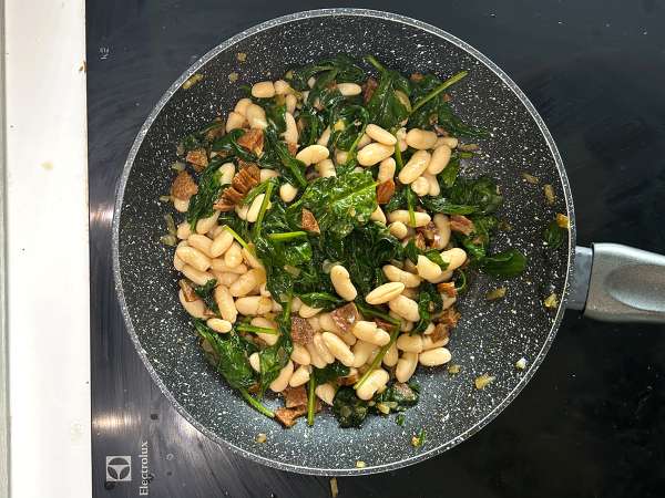 Heilbot met witte bonen, spinazie en chorizo - Voorbereiding stap 4