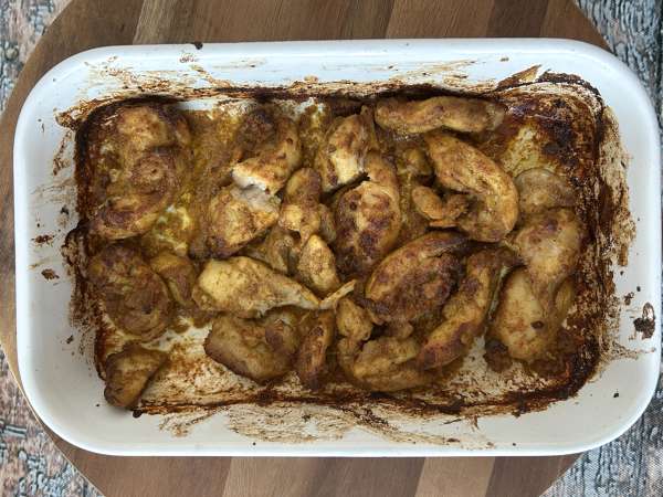 Kipshawarma uit de Air Fryer, pitabroodje en tahinisaus - Voorbereiding stap 6