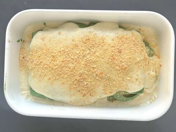Vegetarische lasagne met spinazie en tofu uit de airfryer - Voorbereiding stap 8