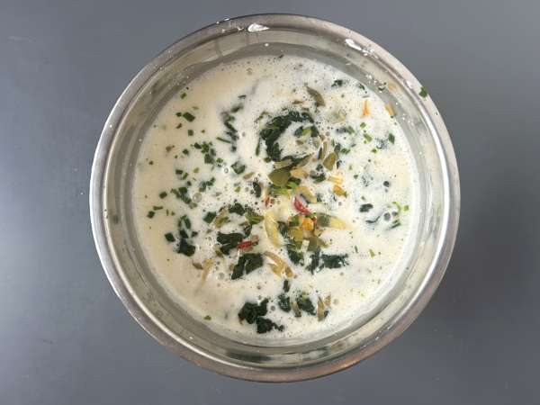 Quiche zonder korst met zalm, spinazie en cottage cheese - Voorbereiding stap 5