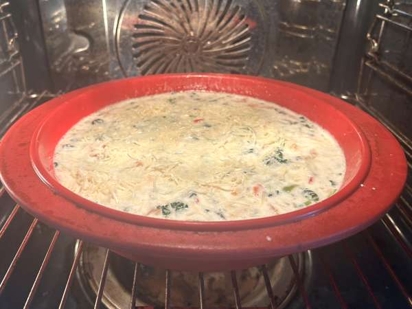Quiche zonder korst met zalm, spinazie en cottage cheese - Voorbereiding stap 8