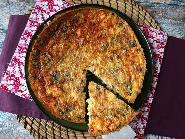 Quiche zonder korst met zalm, spinazie en cottage cheese - Voorbereiding stap 9