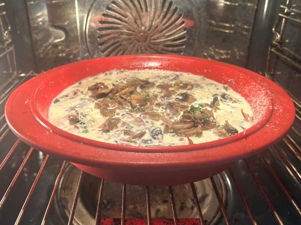 Quiche zonder deeg met champignons, spek en cottage cheese - Voorbereiding stap 8