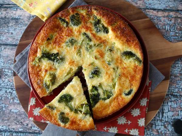 Quiche zonder deeg met broccoli, pancetta en cottage cheese - Voorbereiding stap 7