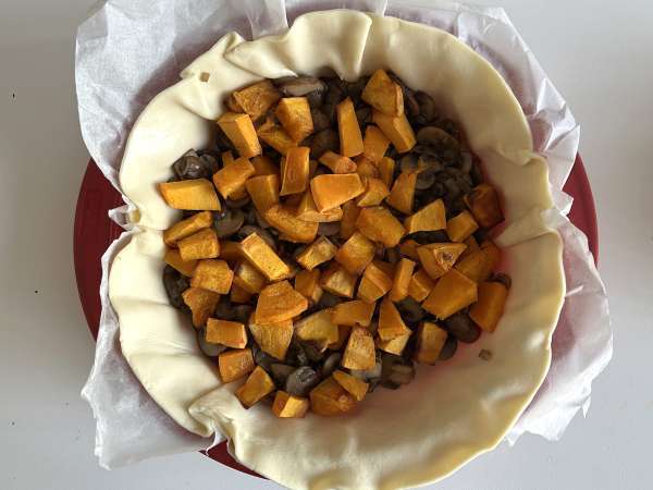Quiche met champignons en kastanjepompoen - Voorbereiding stap 7