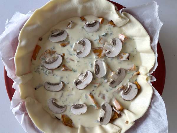 Quiche met champignons en kastanjepompoen - Voorbereiding stap 8