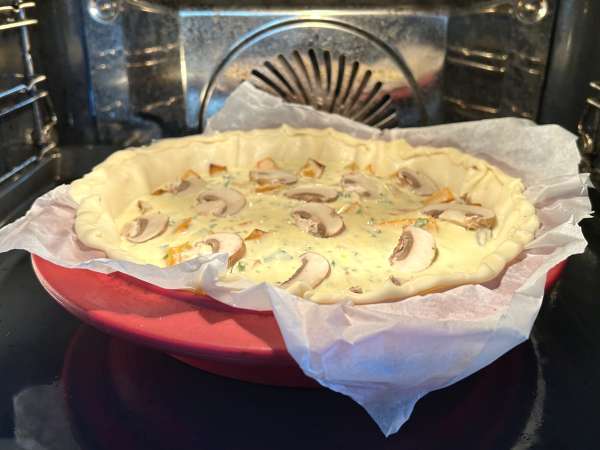 Quiche met champignons en kastanjepompoen - Voorbereiding stap 9