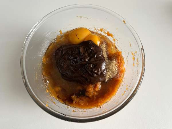 Brownie met zoete aardappel zonder boter of olie - Voorbereiding stap 3