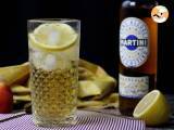 Alcoholvrije Martini Spritz, een zoete, bloemige cocktail voor het aperitief - Voorbereiding stap 5