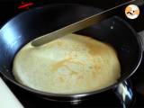 Pannenkoeken gevuld met béchamelsaus, kaas en ham - Voorbereiding stap 4