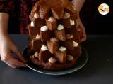 Pandoro brioche gevuld met Nutella crème en vanillecrème in de vorm van een kerstboom - Voorbereiding stap 8