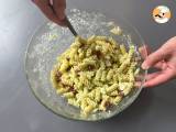 Koude pasta met courgettepesto, buffelmozzarella en zongedroogde tomaten - Voorbereiding stap 4