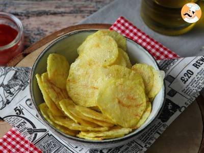 Aardappelchips gemaakt in de magnetron