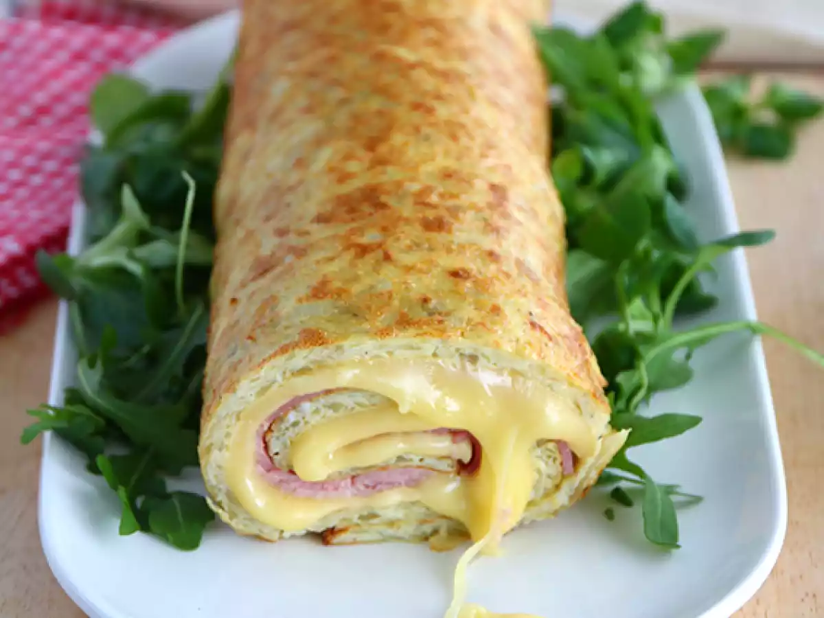 Aardappelrol met Savoy Raclette kaas en ham