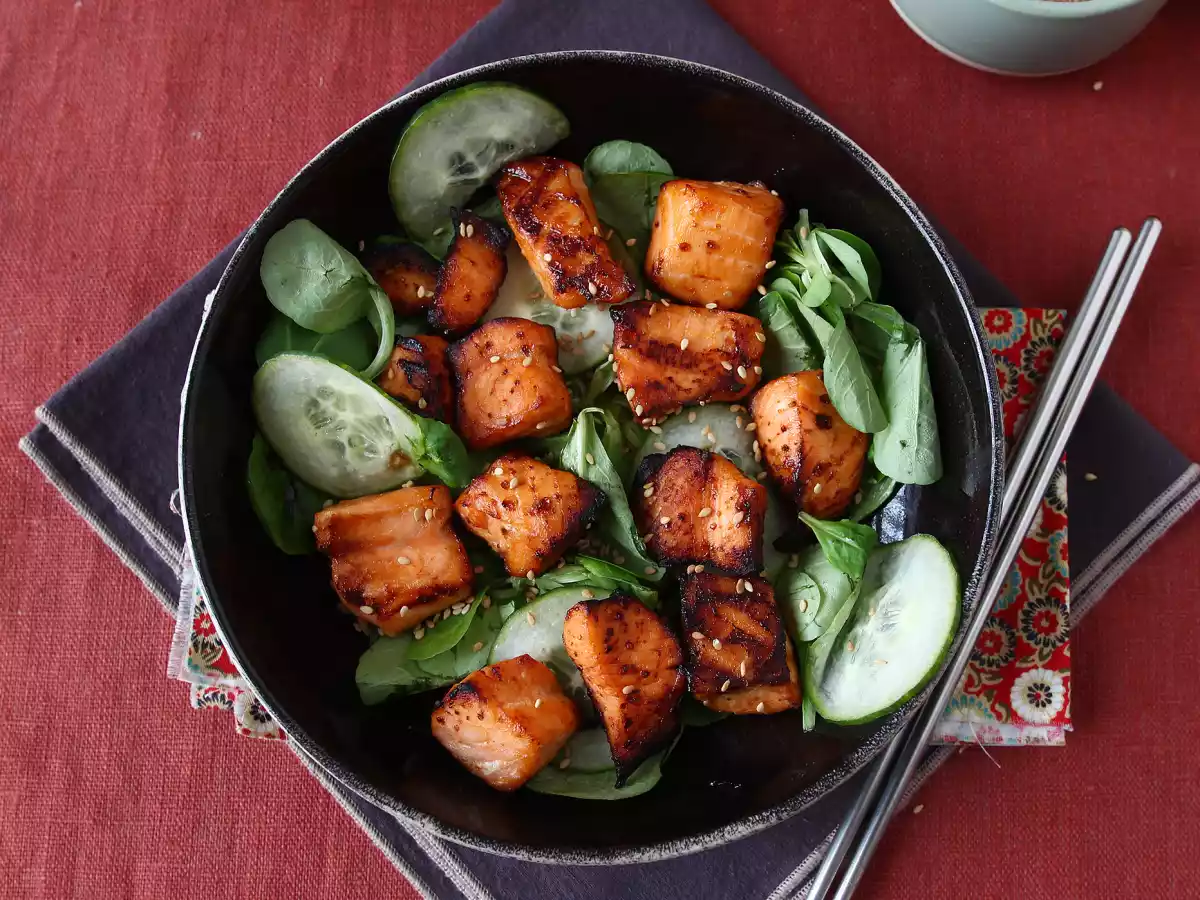 Air fryer zalmhapjes met een Aziatische marinade - foto 3
