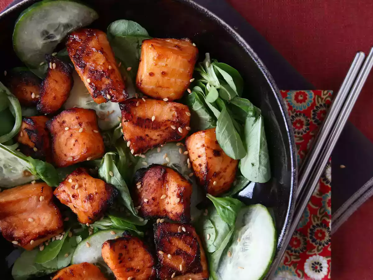 Air fryer zalmhapjes met een Aziatische marinade - foto 4