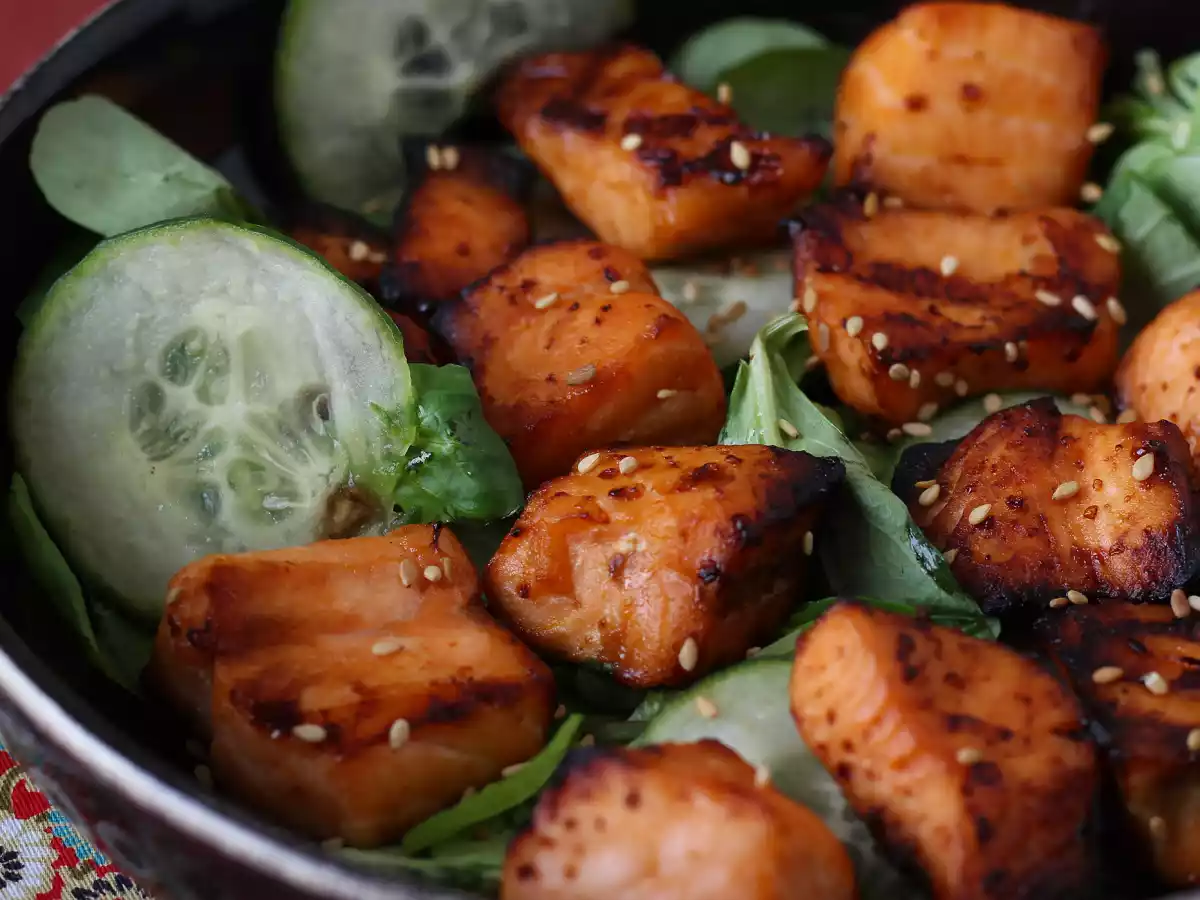 Air fryer zalmhapjes met een Aziatische marinade - foto 6