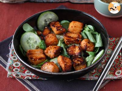 Air fryer zalmhapjes met een Aziatische marinade