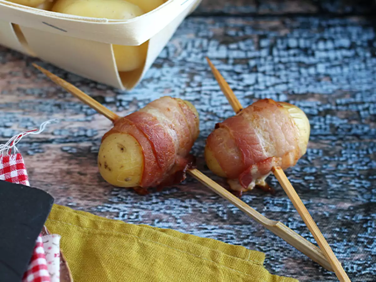 Aperitiefspiesjes met aardappelen en gerookt spek - foto 2