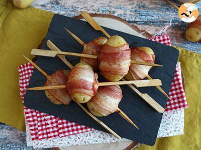 Aperitiefspiesjes van aardappelen en gerookt spek - foto 3