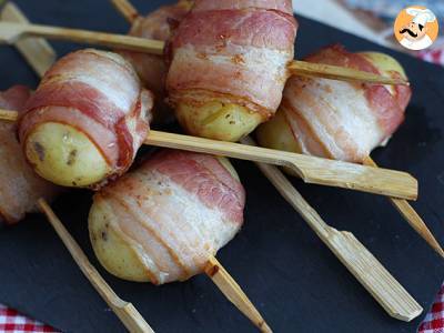 Aperitiefspiesjes van aardappelen en gerookt spek - foto 4