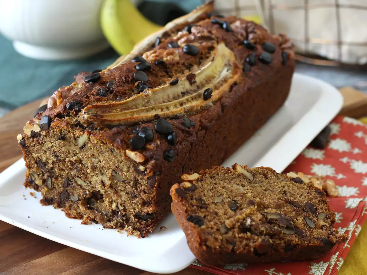 Bananenbrood met miso, walnoten en chocolade: extra lekker en van nature vegan - foto 6