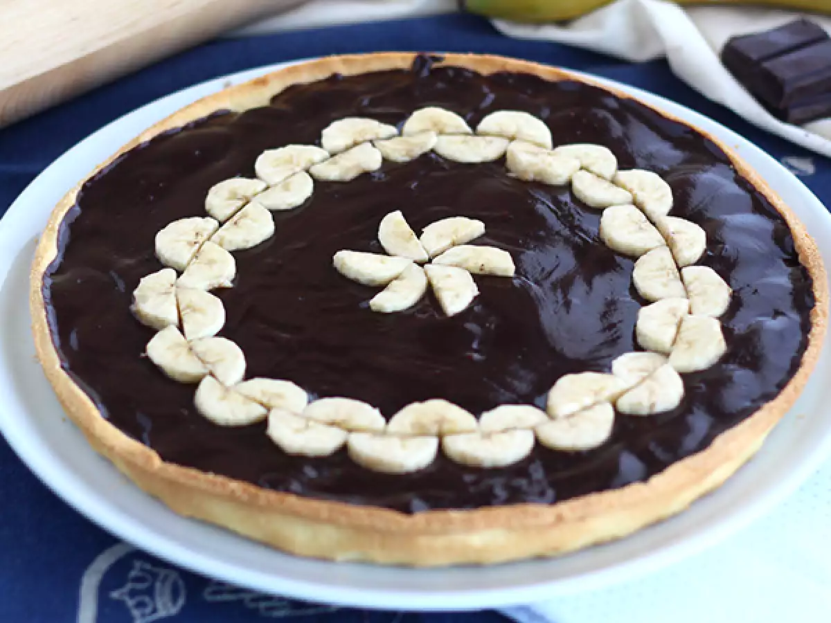 Bananentaart met chocolade (stap voor stap)