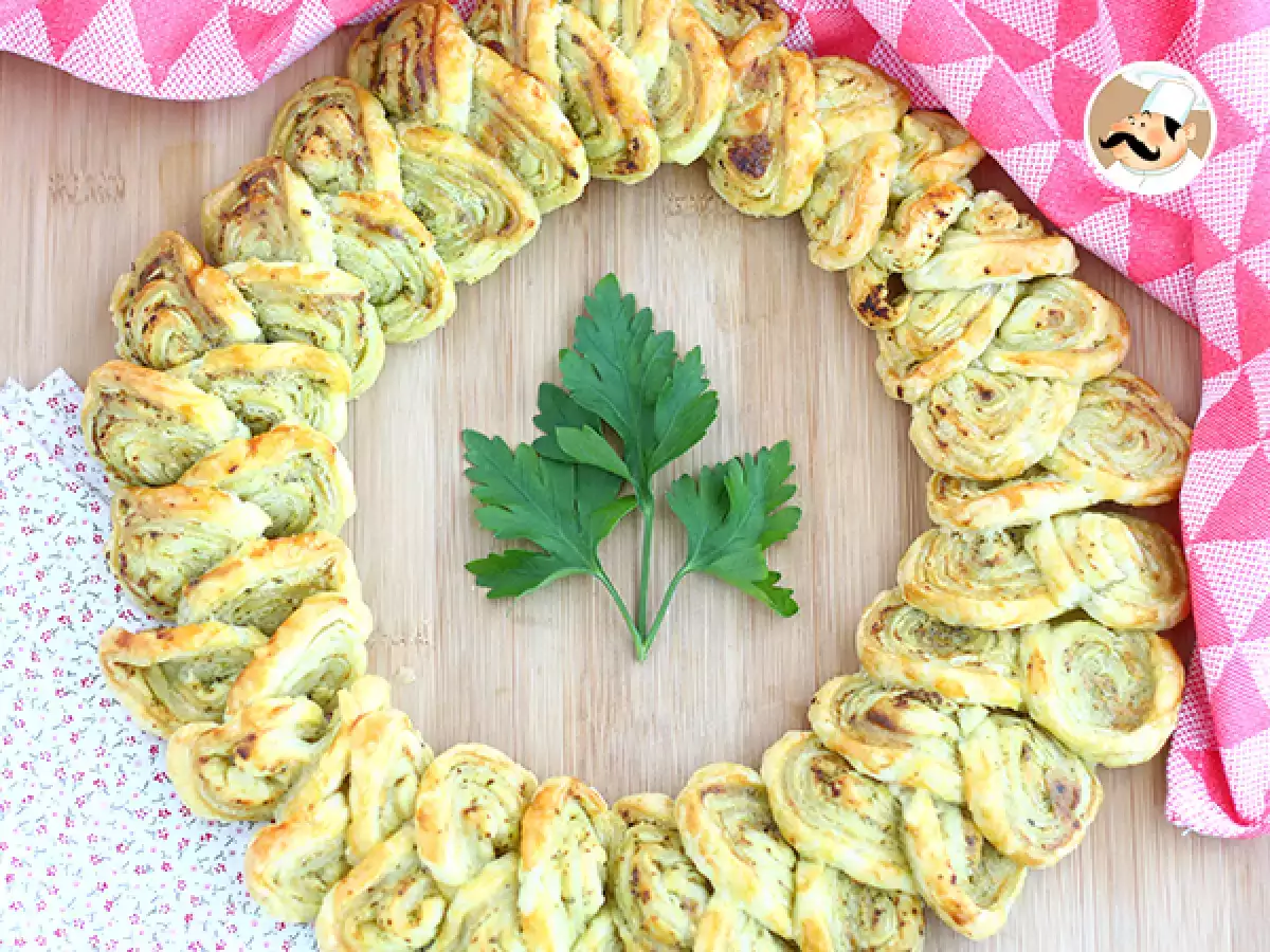 Bladerdeegkrans met pesto voor bij de borrel - foto 2