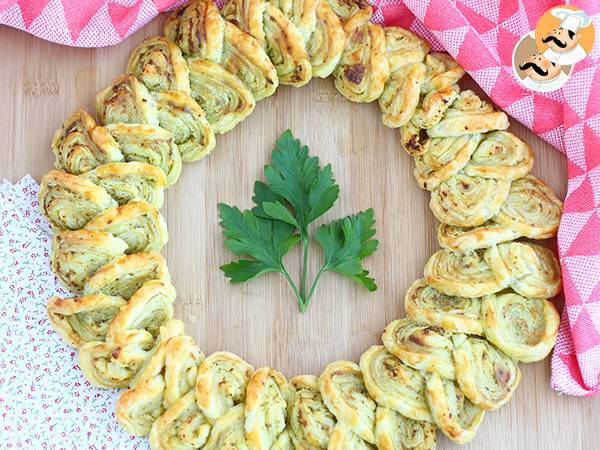 Bladerdeegkrans met pesto voor het aperitief - foto 2