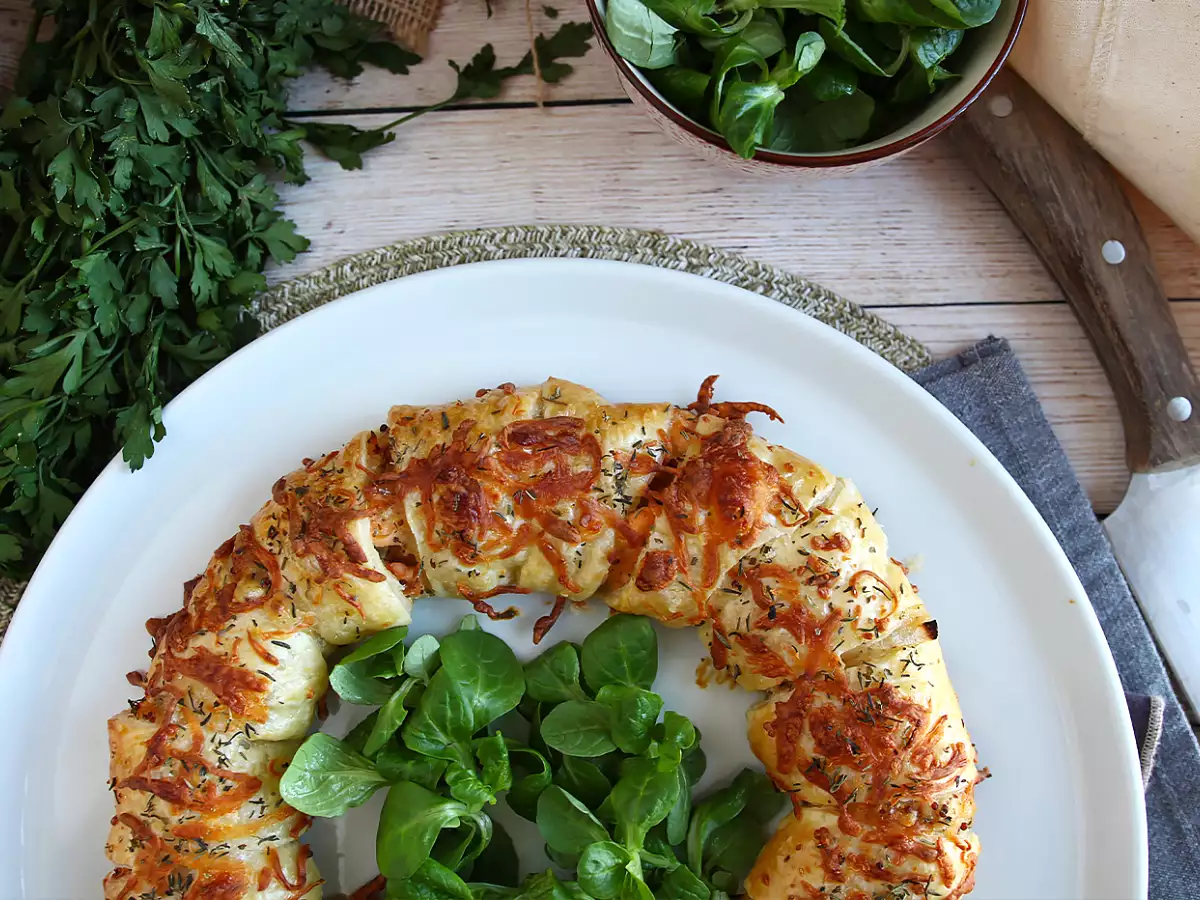 Bladerdeegkrans met zalm en mosterd - foto 3