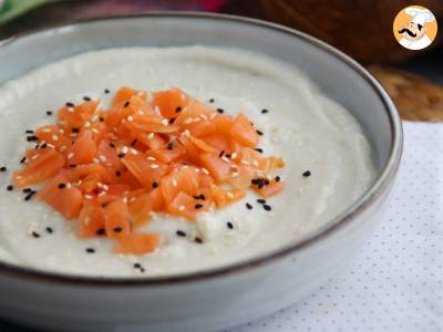 Bloemkoolcrème, kokos en gerookte zalm - foto 2